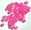 50 6mm Faceted Hot Pink Beads